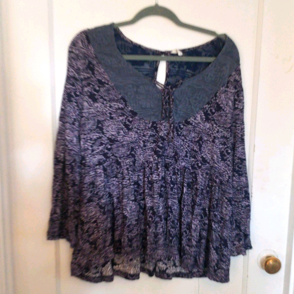 Akemi and Kin paisley yoke neck top